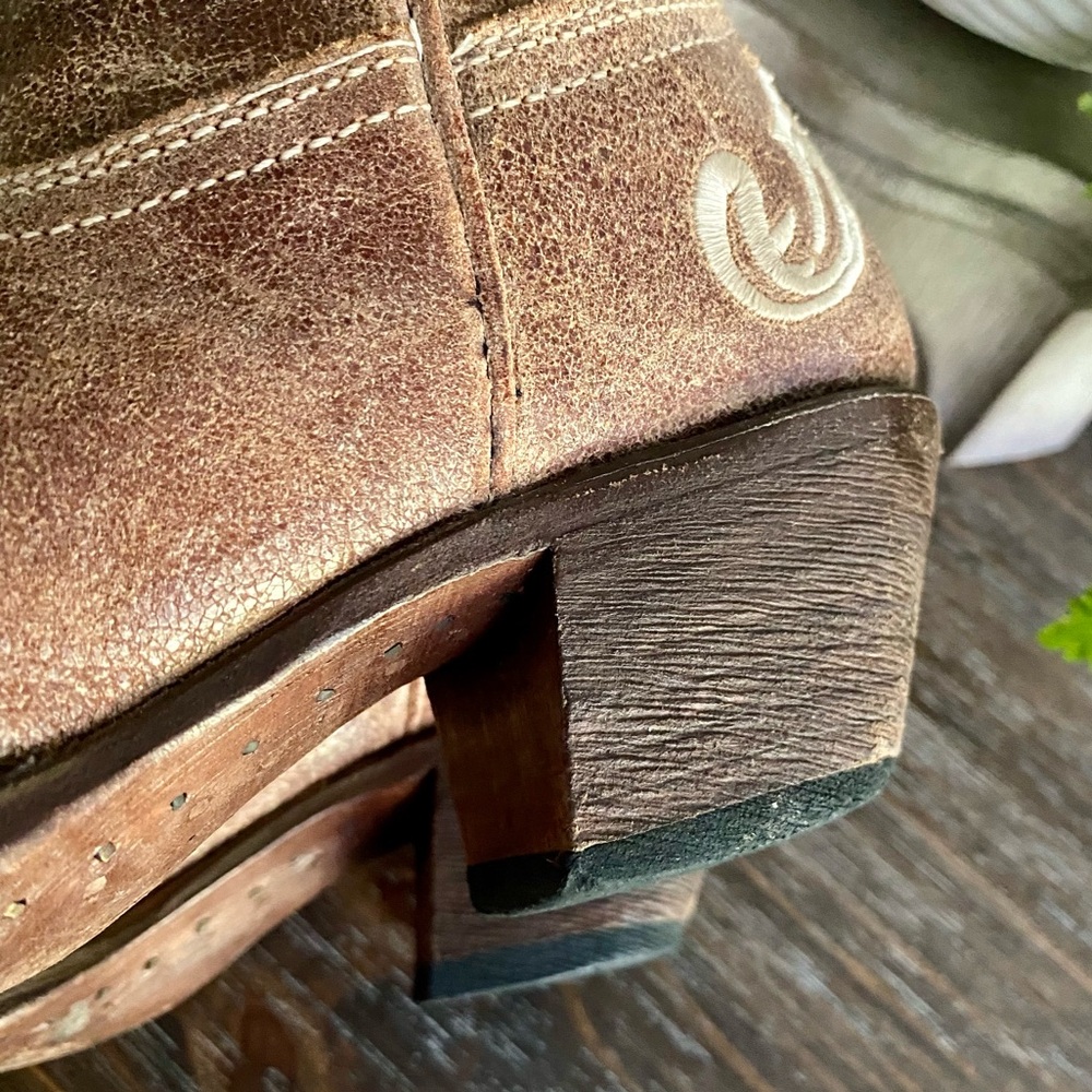 CORRAL Honey Cortez Ivory Scroll fleur de lis Cowboy Western Boots Womens 10 Tan - Picture 12 of 16